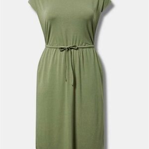 Torrid Olive Drawstring Midi Dress